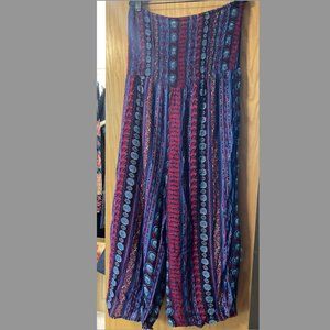 Strapless Bohemian Wide Leg Jumpsuit
